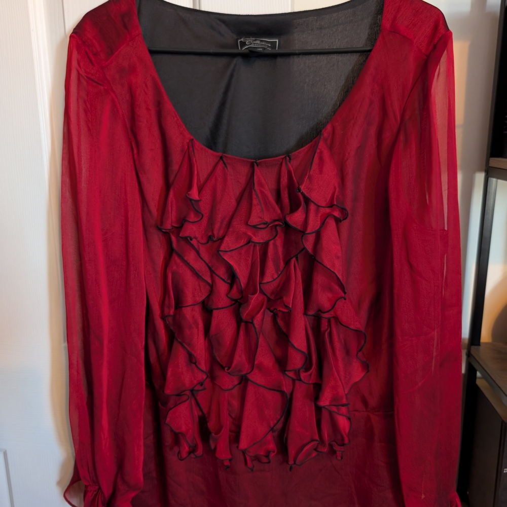 dressbarn Scarlet Ruffle Blouse